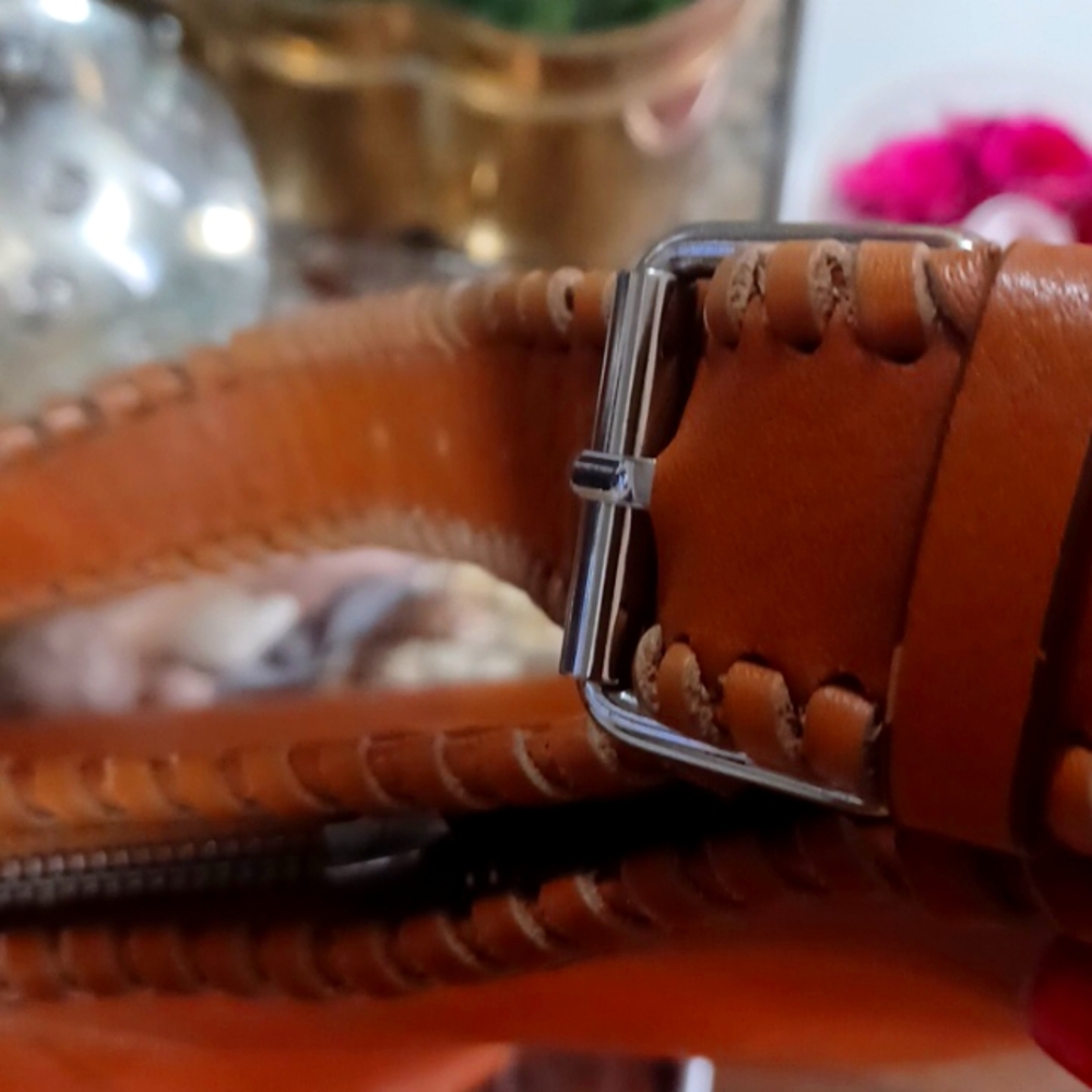 TALBOTS CARAMEL BROWN SOFT LEATHER SHOULDER BAG - Picture 5 of 7